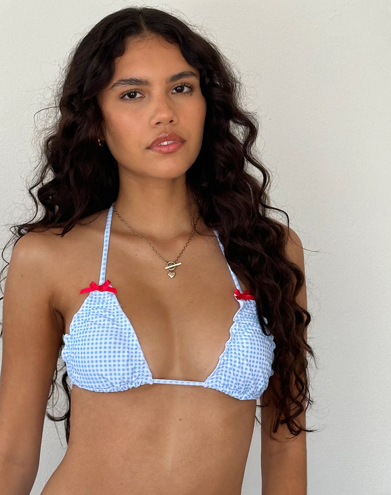 ◆ROCKCAKE◆ Linea Eyelet Bikini Top Charcoal Dark Grey Twist Bikini Top | Linda – motelrocks-com-us