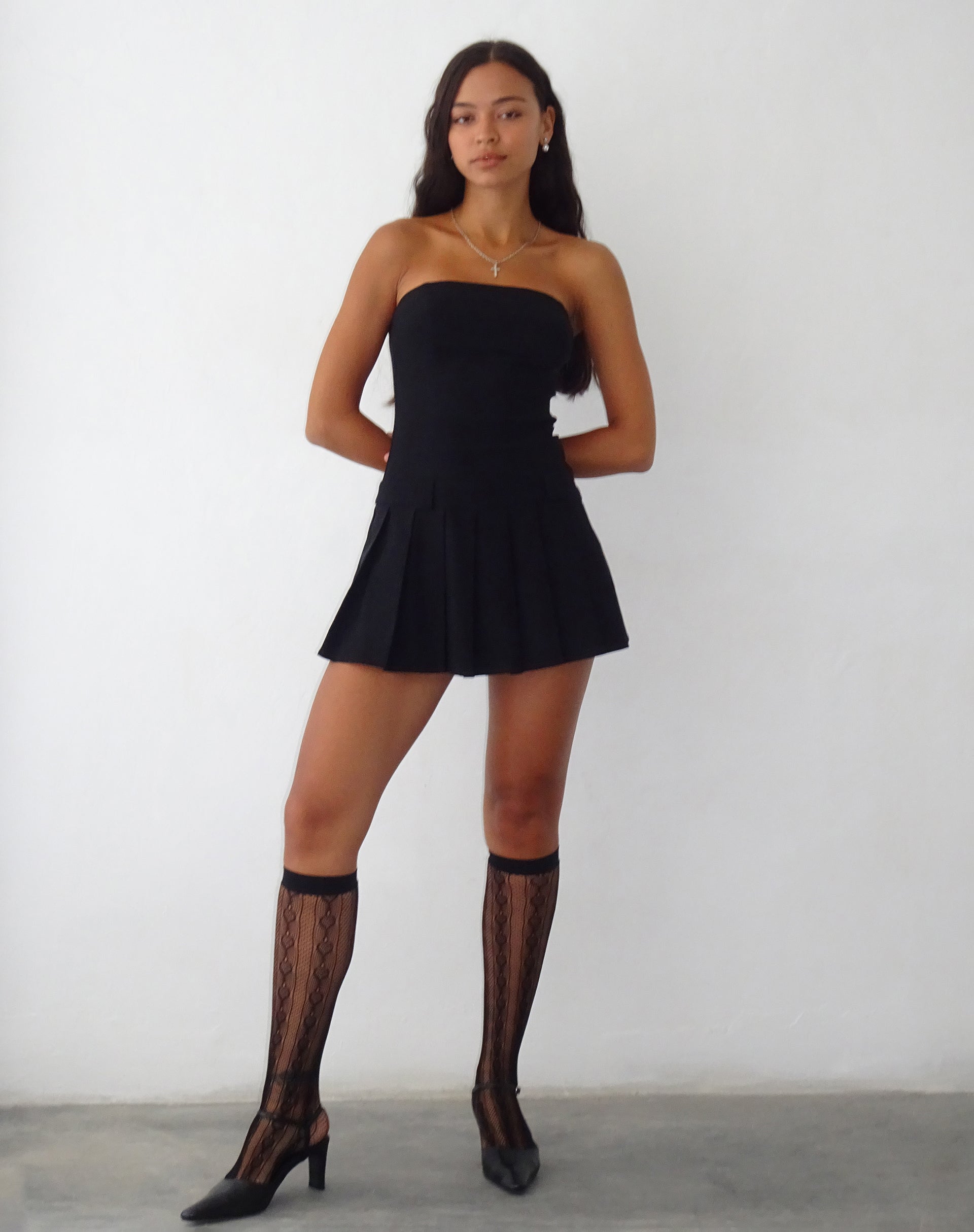 Image of Payoda Bandeau Mini Dress in Black