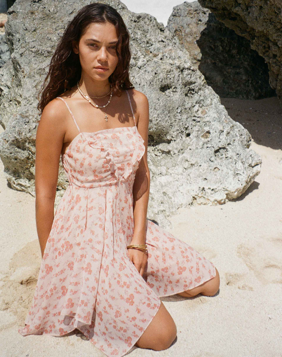 ◆OHESHIO◆ SHEER LAYERED MINI DRESS PEACH 24FW-35000BHp Shop the Sheri Embellished Chiffon Dress Olive
