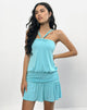 Image of Ramira Drop Waist Dress in Cupro Aqua