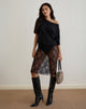 Image of Ramona Midi Skirt in Sequin Lace Black