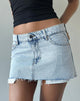 Image of Raw Mini Skirt Pockets in 80's Light Blue