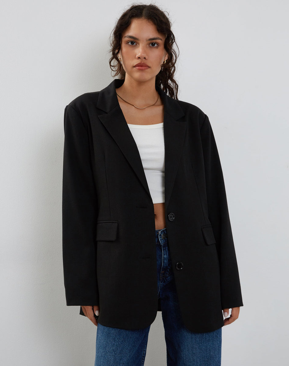 Black oversized shop womens blazer