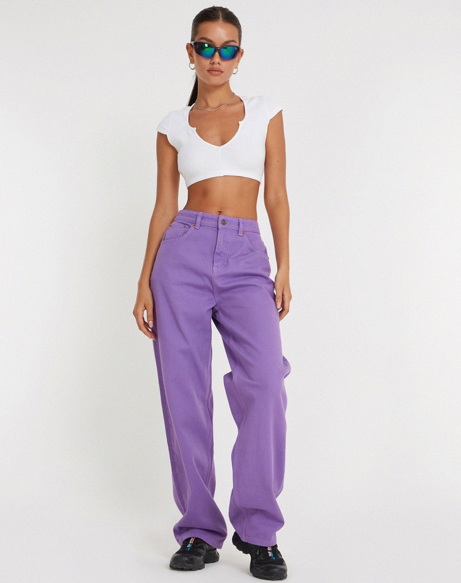 Purple jeans women discount