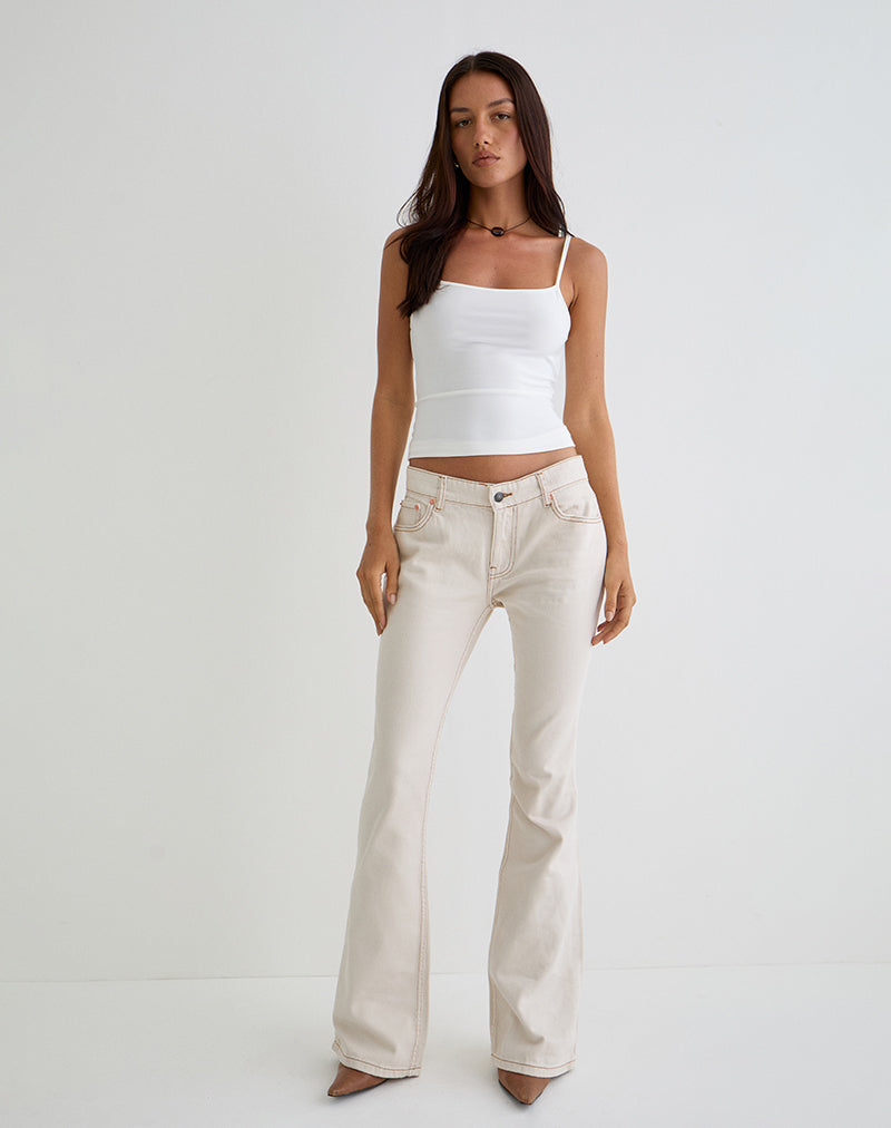 Image of Rigid Low Rise Flare Jeans in Off White