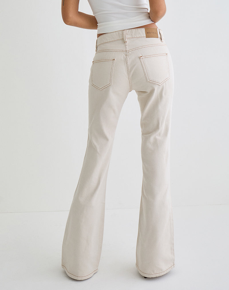 Image of Rigid Low Rise Flare Jeans in Off White