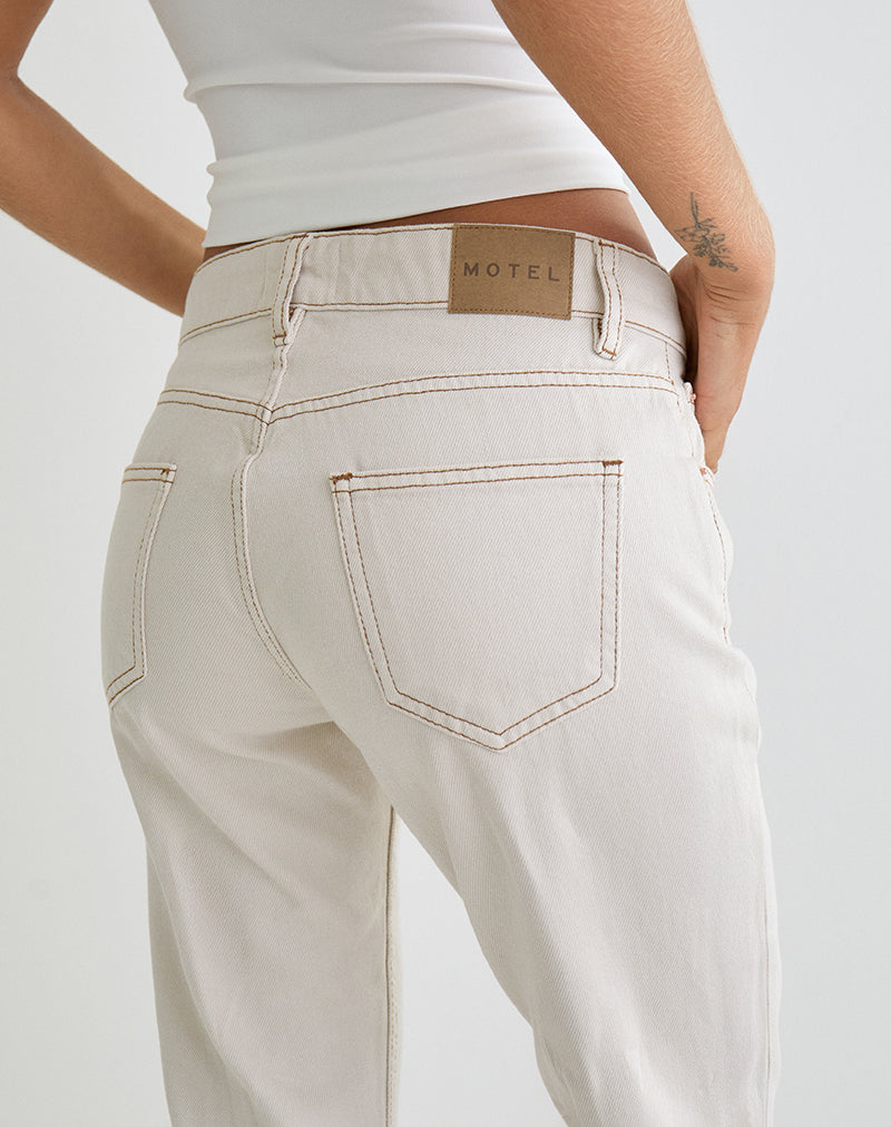 Image of Rigid Low Rise Flare Jeans in Off White