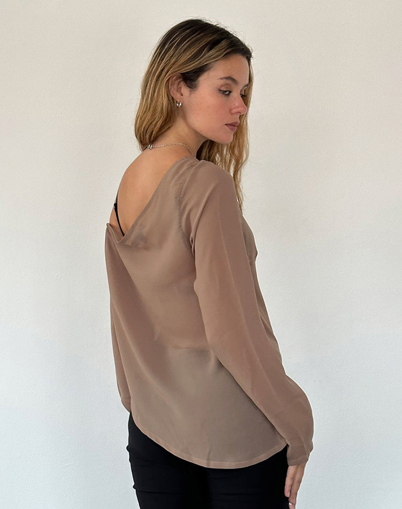 Light Brown Chiffon Top Riot