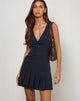 Image of Rita Pleat Mini Dress in Tailoring Navy