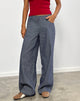 Image of Roomy Extra Wide Low Rise Jeans in Pinstripe Indigo Wash
