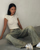Image of Roomy Extra Wide Low Rise Jeans in Sand Wash Blue