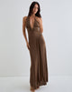 Image of Ryoko Maxi Dress in Cupro Dark Brown