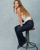 Image of Rigid Low Rise Flare Jeans In Indigo