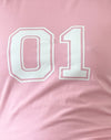 ballet pink with white binding