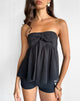 Image of Setsuko Bandeau Longline Top in Black