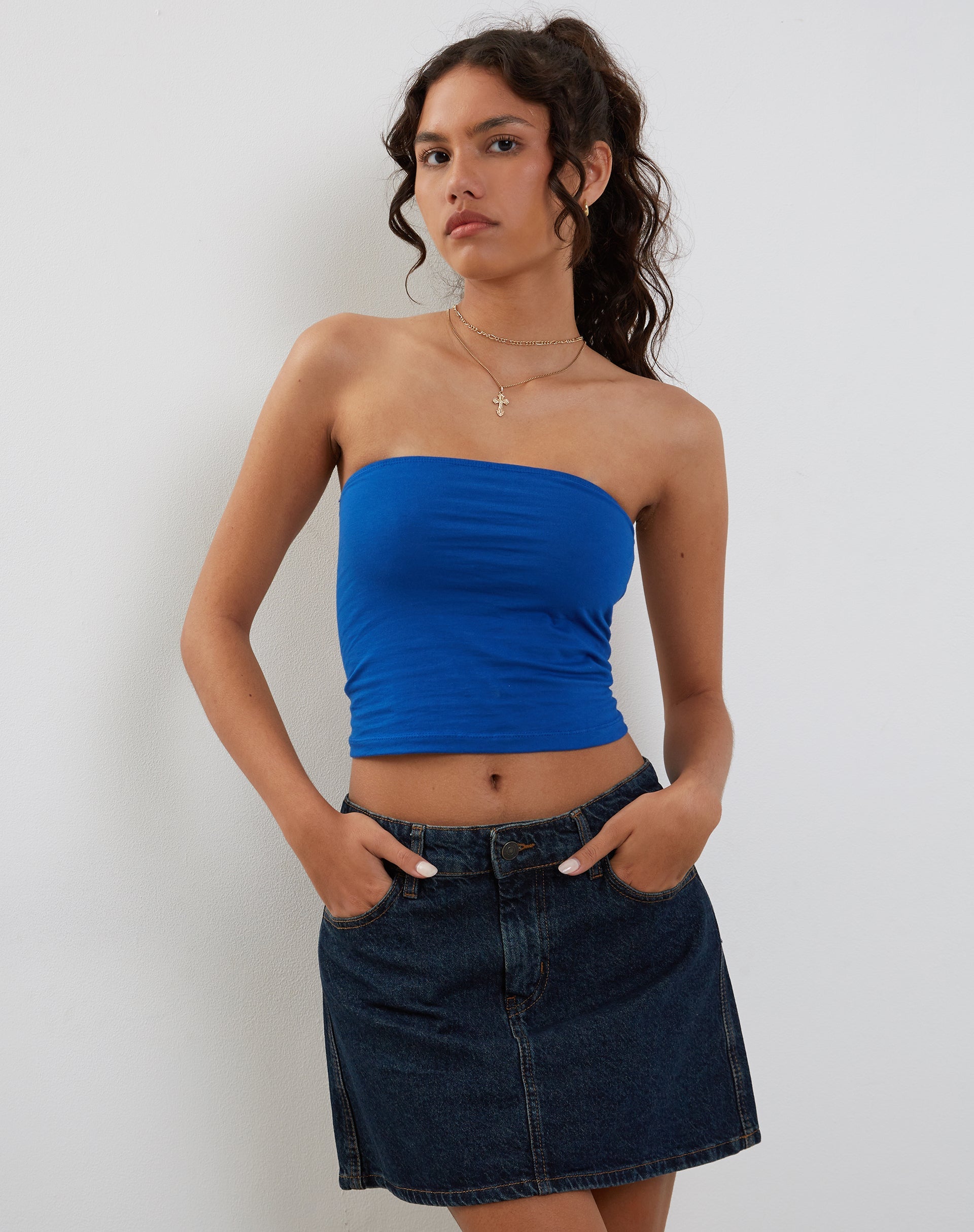 image of Shae Bandeau Top in Cobalt