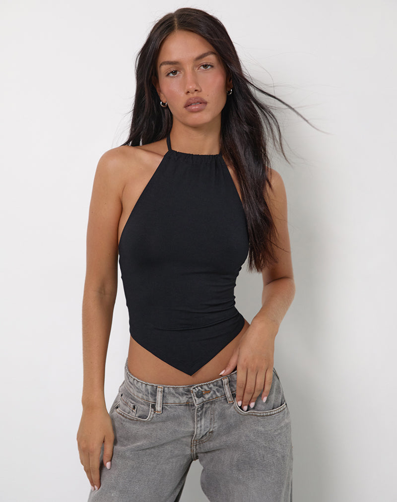 Black Halter Top | Shalas – motelrocks-com-eur