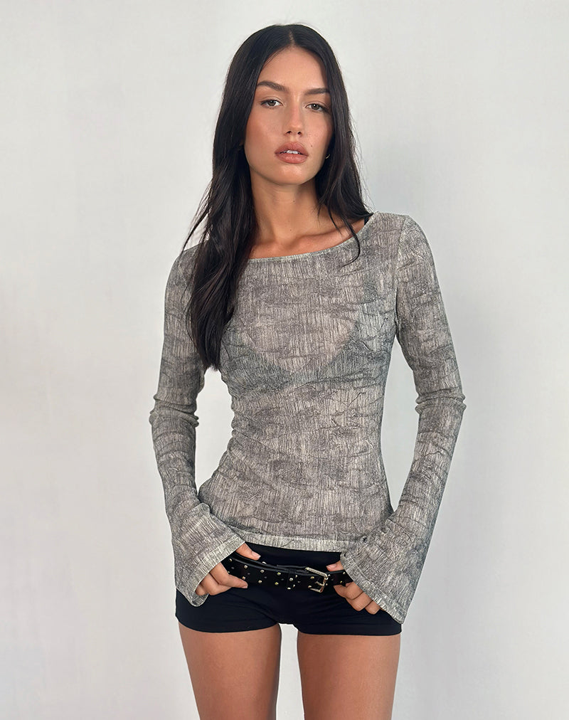 トップス THEREDTHREAD sheer hook tops gray Daffah Thoub (ABAYA) - Graphite TR6 – Darussalam Australia