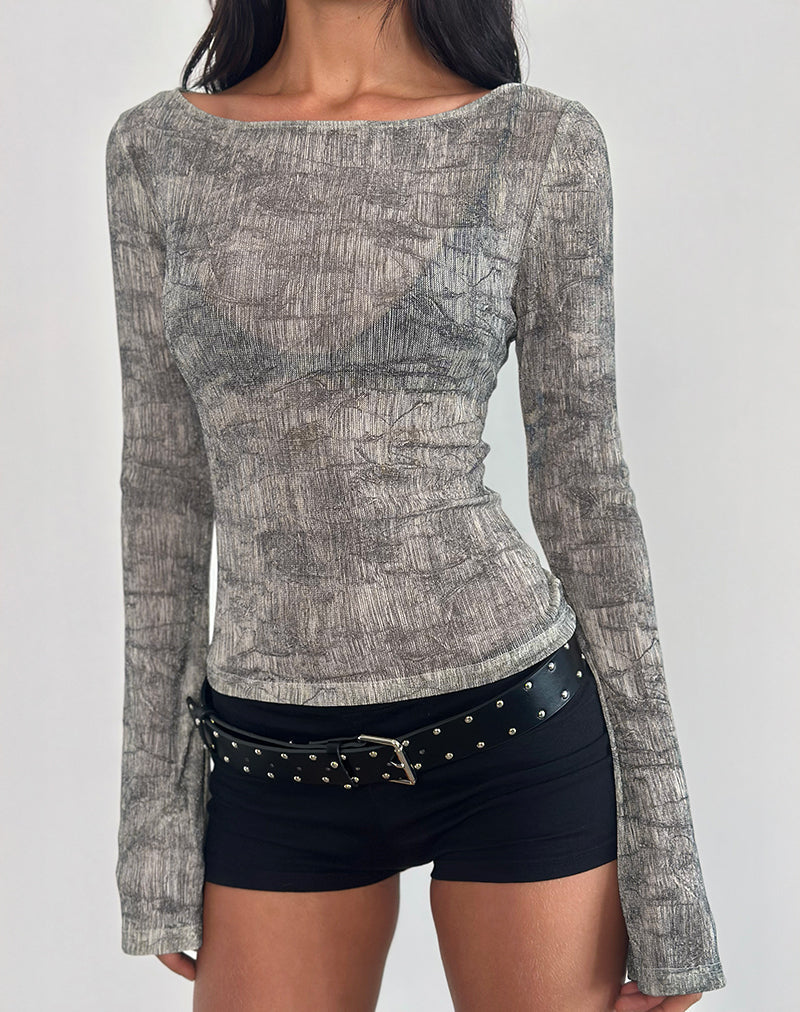 grey sheer top