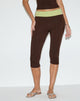 Image of Vivah Fold-over Capri in Chocolate Brown with Pistachio Binding