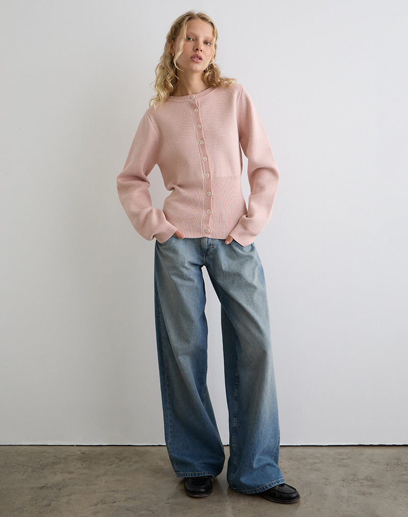 Image of Subra Long Sleeve Cardigan in Pink