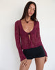 Image of Sukita Cardigan in Sequin Knit Burgundy