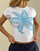 Image of Sutin Tee in White Painted Flower Blue