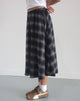 Image of Taka Midi Skirt in Blue and Brown Check