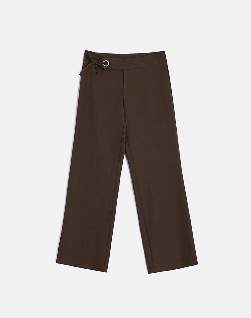 Image of Tova Tie Tailoring Trousers in Chocolate