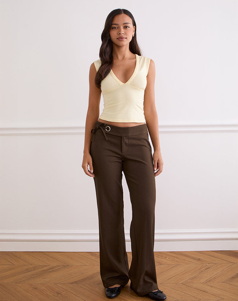 Image of Tova Tie Tailoring Trousers in Chocolate
