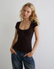 Image of Vibian Short Sleeve Top in Chocolate Brown