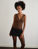 Image of Vishata Top in Suede Brown