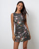 Image of Zahira Mini Dress in Sequin Vintage Flower
