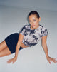 image of Babe Crop Tee in Photo Collage Grey