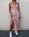 Image of Cypress Midi Dress in Satin Cheetah Dusty Pink