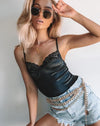 Image of Letta Bodice in Black with Lace Trim