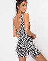 Image of Acro Unitard in Square Flag Black and white