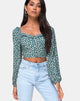 Image of Alor Crop Top in Floral Bloom Green