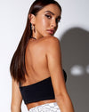 Image of April Crop Top in Black Angel in White