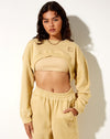 Image of Bacel Cropped Sweatshirt in Custard M Embro