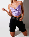 Image of Baila Crop Top in Satin Lilac