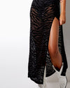 Image of Batis Maxi Dress in Horizontal Zebra Flock Black