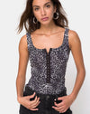 Image of Bida Bodice in Grey Rar Leopard
