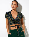 Image of Bilar Crop Top in Flowing Flower Black