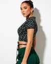 Image of Bilar Crop Top in Flowing Flower Black