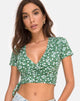 Image of Bilen Top in Floral Field Green