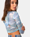 Image of Bonnie Crop Top in Angel Sky Blue Mesh