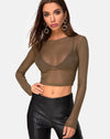Image of Bonnie Top in Net Khaki