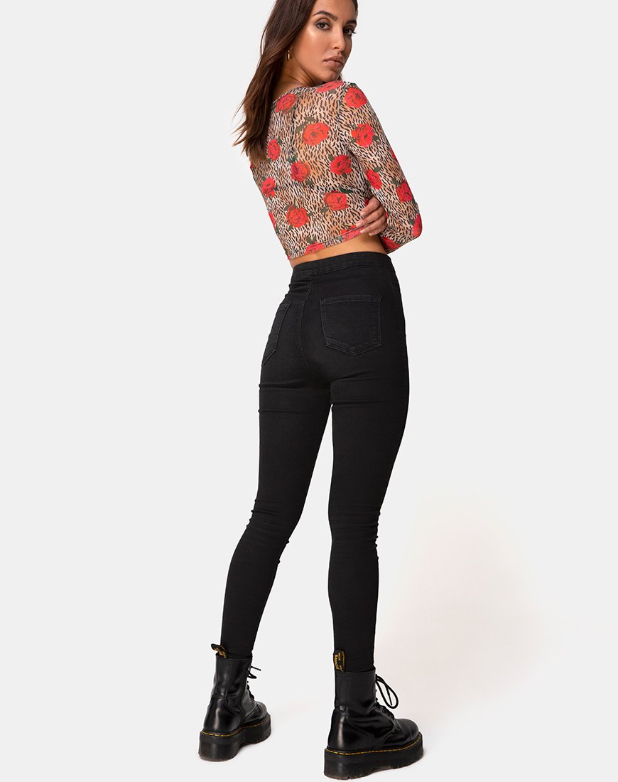 Image of Bonnie Crop Top in Tiger Rose