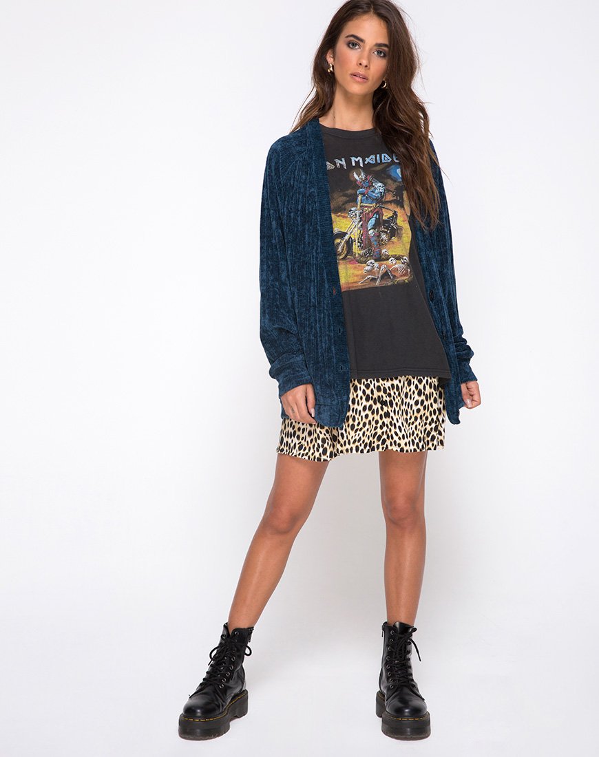 Boyfriend Cardigan in Chenille Blue motelrocks com eur